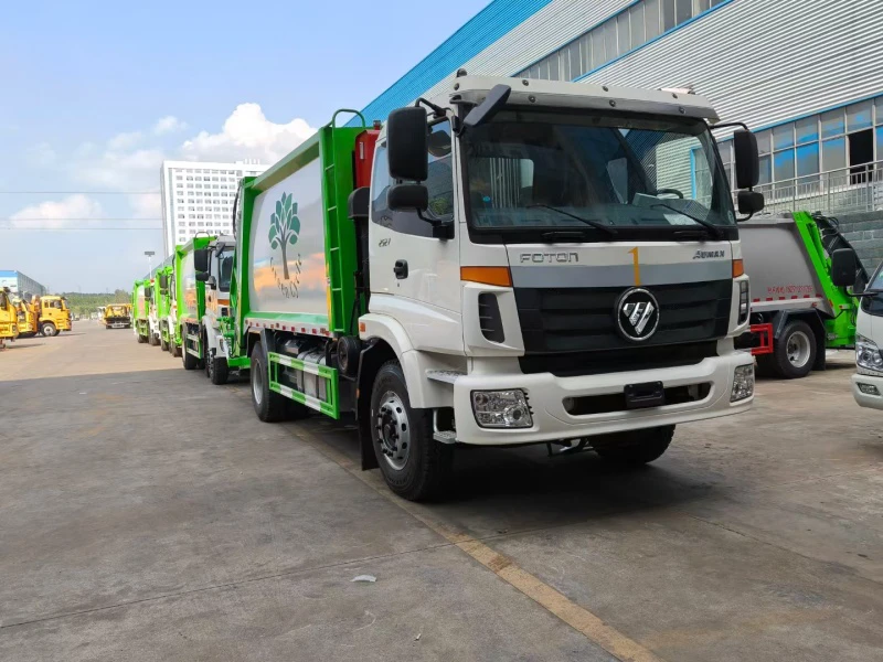 Bulk Shipment of Foton Auman 16 Cubic Meter Export Refuse Compactor Trucks Heads Overseas