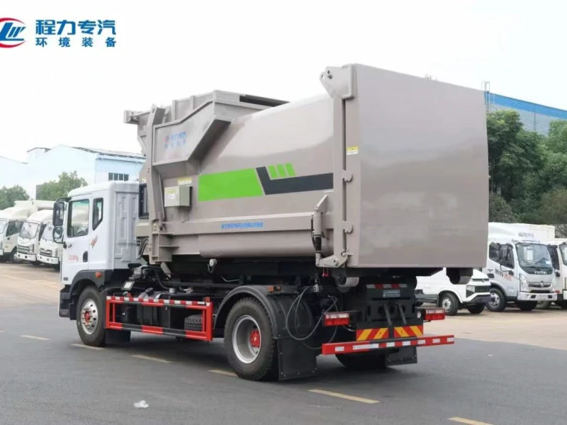 Dongfeng 4×2 Hook Arm Truck with 12 m³ Mobile Compression Container