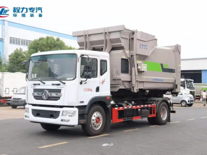 Dongfeng 4×2 Hook Arm Truck with 12 m³ Mobile Compression Container