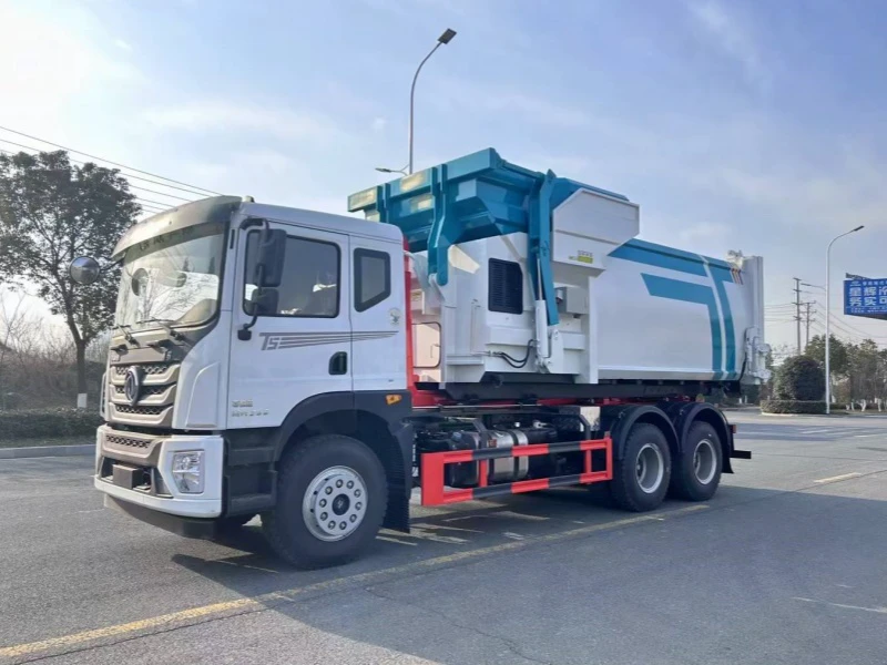 Dongfeng Huashen 6×4 Hook Arm Garbage Truck with 18 m³ Container