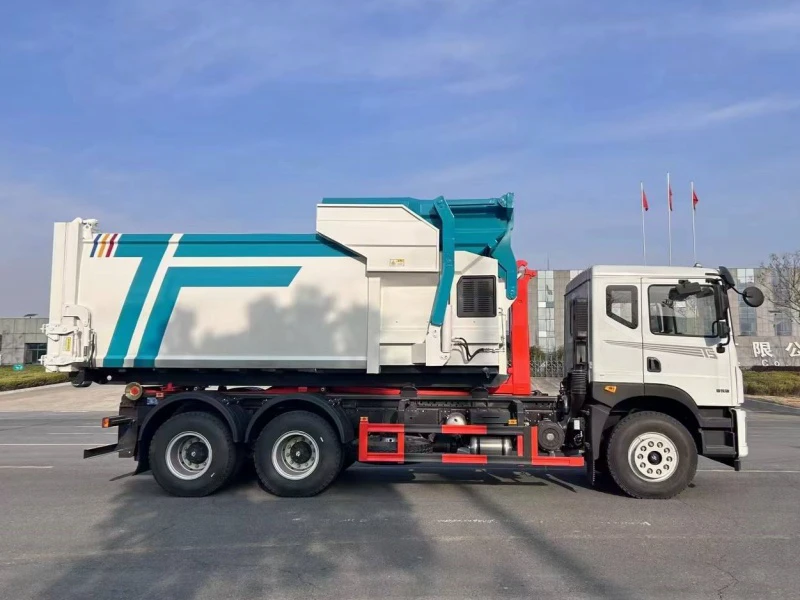 Dongfeng Huashen 6×4 Hook Arm Garbage Truck with 18 m³ Container