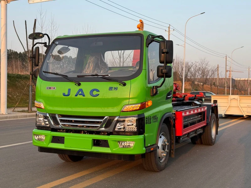 JAC 4×2 12-Ton Pure Electric Hook Lift Garbage Truck 01 JAC 4×2 12-Ton Pure Electric Hook Lift Garbage Truck 01