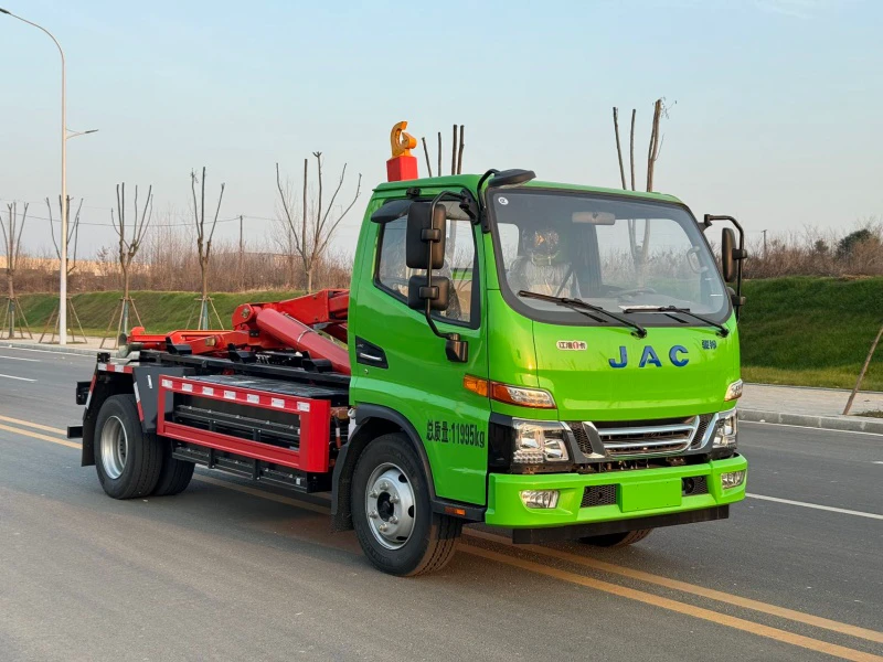 JAC 4×2 12-Ton Pure Electric Hook Lift Garbage Truck